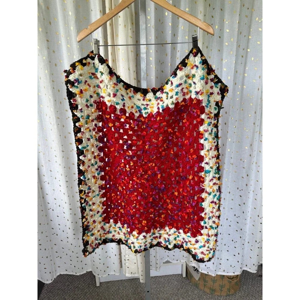 Handmade Colorful Confetti Crochet Lap 34